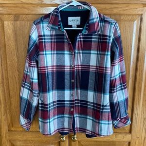 Women’s Large Orvis Fleece-lined Pinnicle Flannel Shirt Jacket